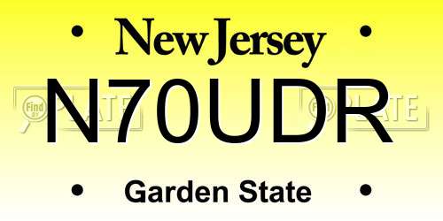 N70UDR New Jersey License Plate