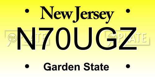 N70UGZ New Jersey License Plate