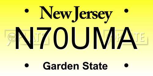 N70UMA New Jersey License Plate