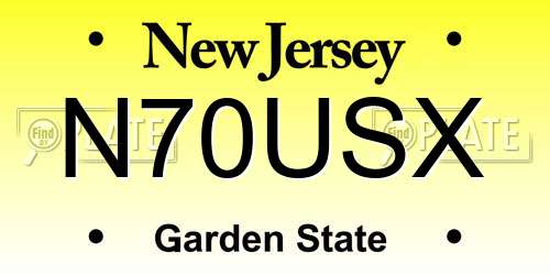 N70USX New Jersey License Plate