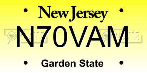 N70VAM New Jersey License Plate