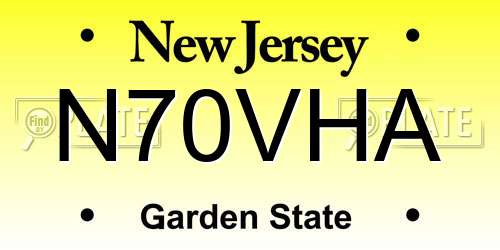 N70VHA New Jersey License Plate