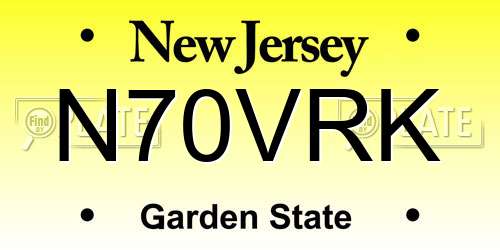 N70VRK New Jersey License Plate
