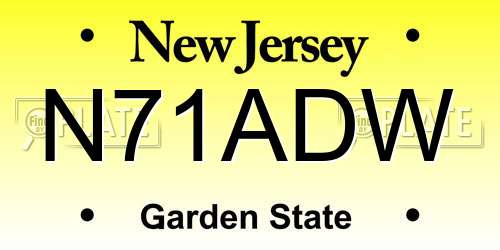 N71ADW New Jersey License Plate