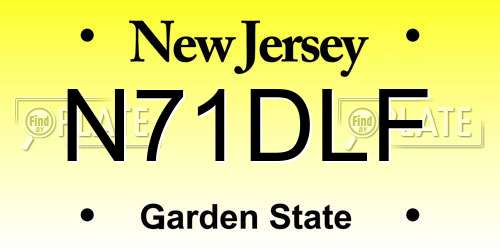 N71DLF New Jersey License Plate