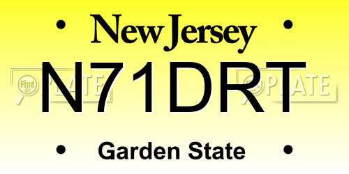 N71DRT New Jersey License Plate