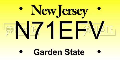 N71EFV New Jersey License Plate