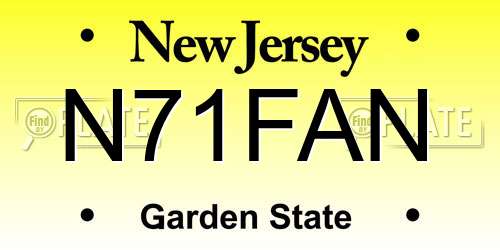 N71FAN New Jersey License Plate