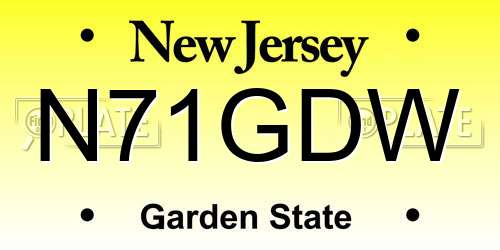 N71GDW New Jersey License Plate
