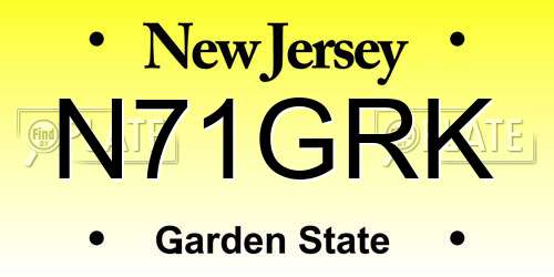 N71GRK New Jersey License Plate