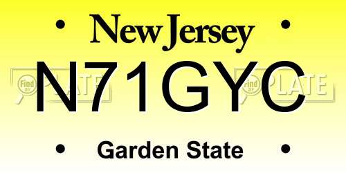 N71GYC New Jersey License Plate