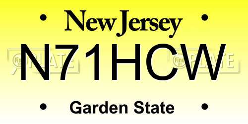 N71HCW New Jersey License Plate