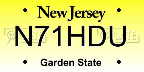 N71HDU New Jersey License Plate