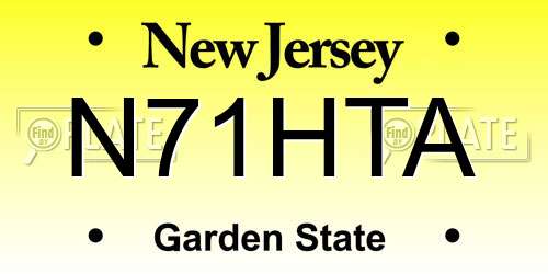 N71HTA New Jersey License Plate