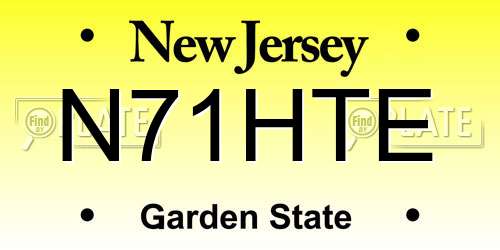 N71HTE New Jersey License Plate