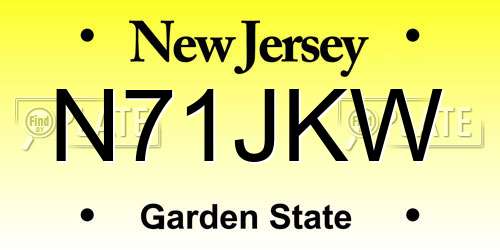 N71JKW New Jersey License Plate
