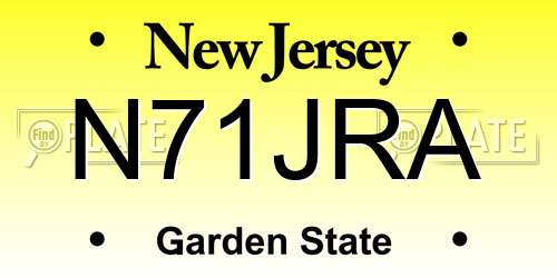 N71JRA New Jersey License Plate