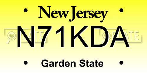 N71KDA New Jersey License Plate