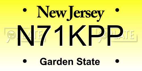 N71KPP New Jersey License Plate