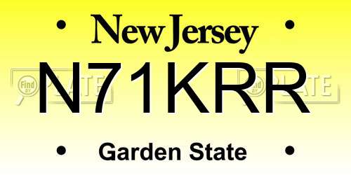 N71KRR New Jersey License Plate