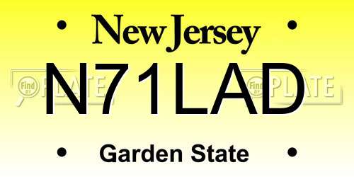 N71LAD New Jersey License Plate