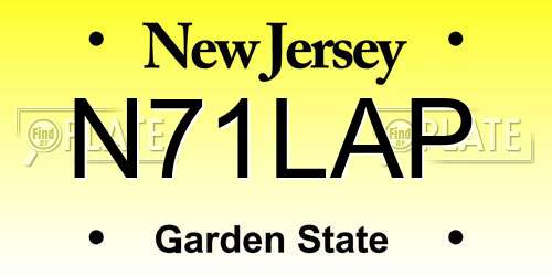 N71LAP New Jersey License Plate