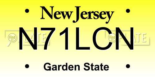 N71LCN New Jersey License Plate
