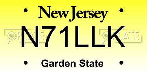 N71LLK New Jersey License Plate