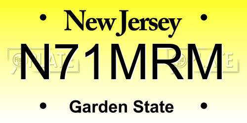 N71MRM New Jersey License Plate