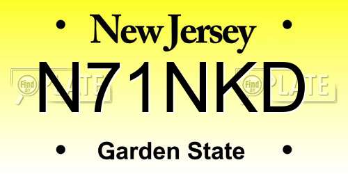 N71NKD New Jersey License Plate