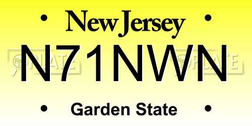 N71NWN New Jersey License Plate