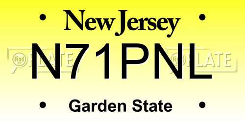 N71PNL New Jersey License Plate