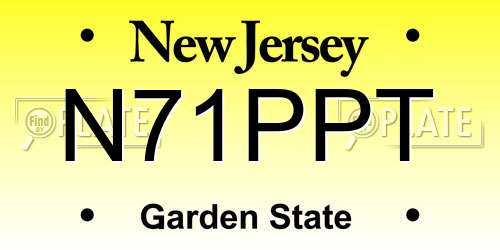 N71PPT New Jersey License Plate