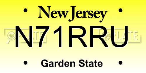 N71RRU New Jersey License Plate