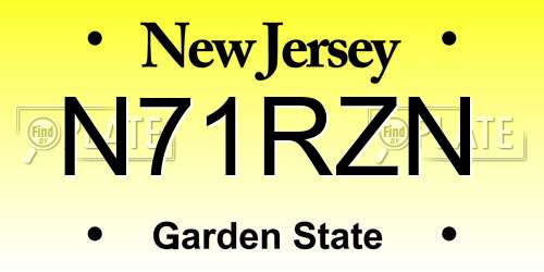 N71RZN New Jersey License Plate