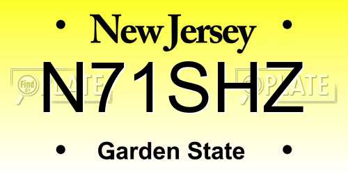 N71SHZ New Jersey License Plate