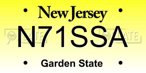 N71SSA New Jersey License Plate
