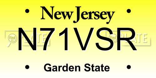 N71VSR New Jersey License Plate