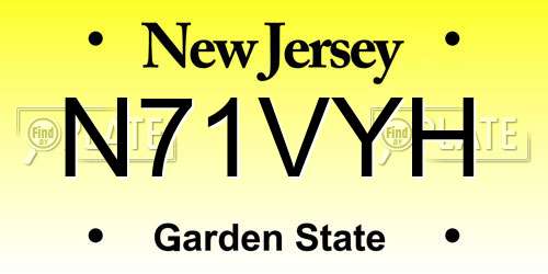N71VYH New Jersey License Plate