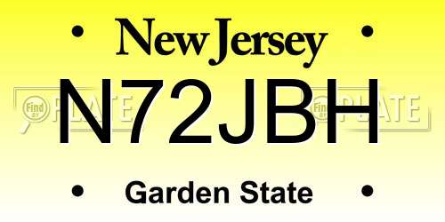 N72JBH New Jersey License Plate