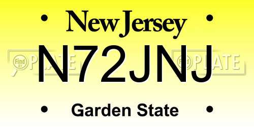 N72JNJ New Jersey License Plate