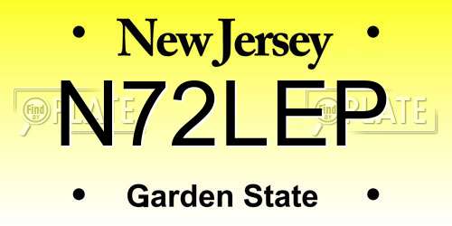 N72LEP New Jersey License Plate