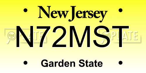 N72MST New Jersey License Plate