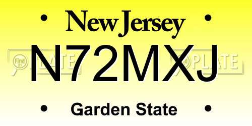 N72MXJ New Jersey License Plate