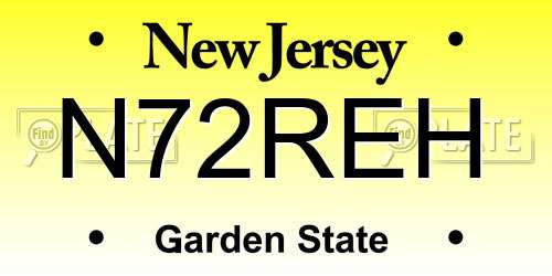 N72REH New Jersey License Plate