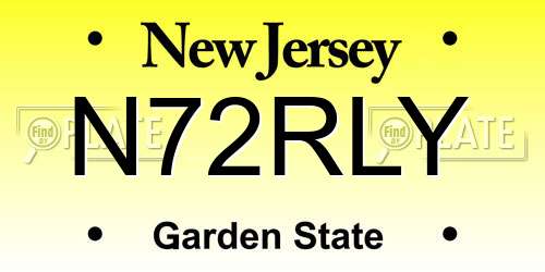 N72RLY New Jersey License Plate