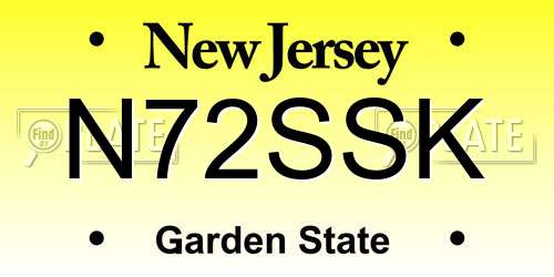 N72SSK New Jersey License Plate