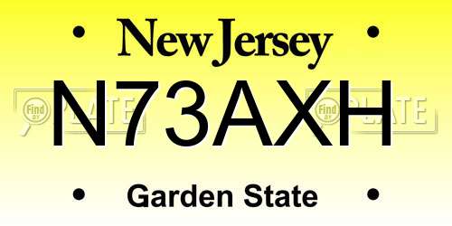 N73AXH New Jersey License Plate