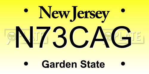 N73CAG New Jersey License Plate