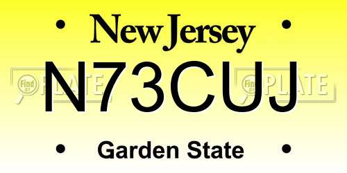 N73CUJ New Jersey License Plate